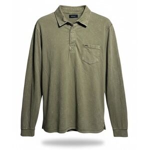 Buffalo David Bitton Men's Kimmy Long-Sleeved Polo Top w/ Pocket green size XL